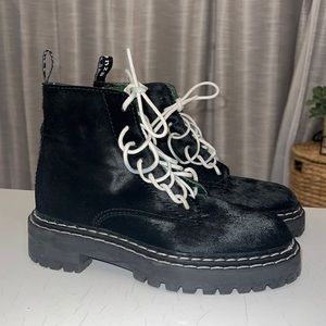PROENZA SCHOULER - Calf Hair Lug Sole Combat Boots